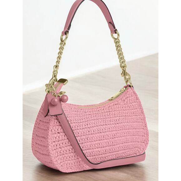 New With Tags Coach CBH59 Straw Teri Shoulder Bag - Picture 2 of 11
